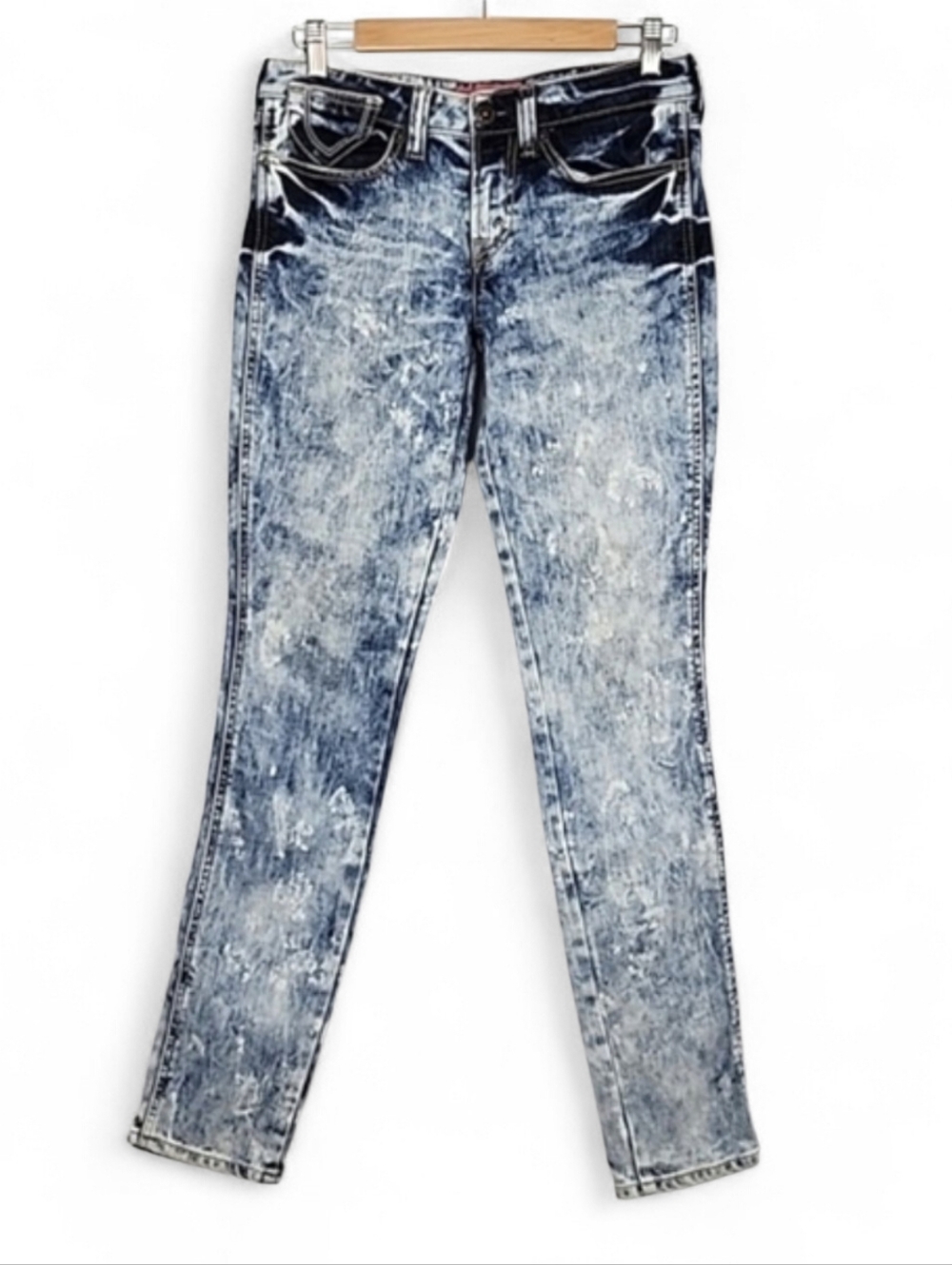 Levi's Women's Denim Blue Acid Wash Retro Skinny Jeans Stretch Size 27